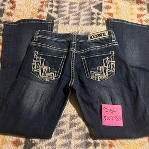 Rock Revival Indigo Jeans with Embroidered Pockets